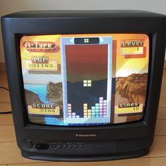 レトロ　ブラウン管テレビ　14型　スケルトン　青透明　おしゃれ レトロブラウン管テレビ14型スケルトン青透明おしゃれ
