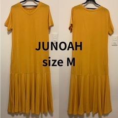 JUNOAH ジュノア　半袖マキシマーメイドワンピース　イエロー...