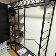 ミラー付きハンガーラックの画像