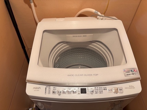 最後の値下げ！AQUA インバータ全自動洗濯機 9.0kg 2022年製(23年9月購入)