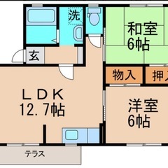 審査ユル‼️2LDK❗️初期費用無料❗️ネット無料❗️エアコン2...