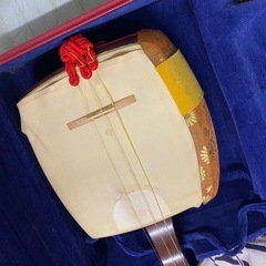 ジャンク品】三味線 和楽器 弦楽器 長唄 木製 ケース付き 現状品