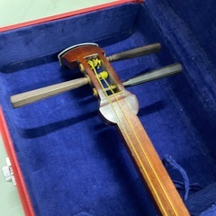 ジャンク品】三味線 和楽器 弦楽器 長唄 木製 ケース付き 現状品