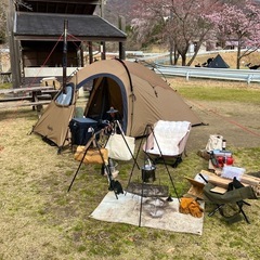 FireHiking 激レア 完売 アメリカ ソロ ドームテント 吊り下げ式 薪ストーブ 煙突穴 インナー付き アルミポールの画像