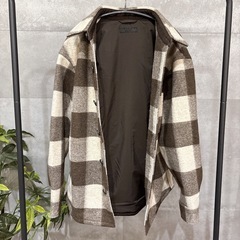 UNIQLO オーバーシャツジャケット　M ブラウン　ユニセックス　厚手　秋冬の画像