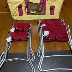 スノーピークバンブーテーブル、チェアー４脚　セットの画像