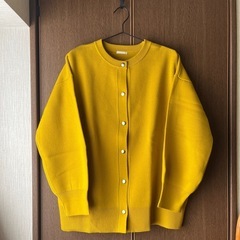 GU オーバーサイズカーディガン(イエロー) XLサイズの画像