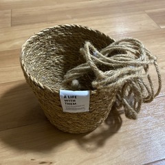 植木の麻ロープカゴセットの画像