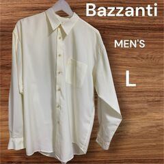 Bazzanti 白 長袖シャツ メンズL 上品シンプル オーバ...