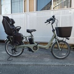 【美品】Panasonic パナソニック 電動アシスト自転車 Gyutto BE-ELAE033G ラクイック搭載 ギュット・アニーズ・EX 20型 マットオリーブ バッテリー16Ah 電動自転車 プレミアムリアチャイルドシート キーレスモデルの画像