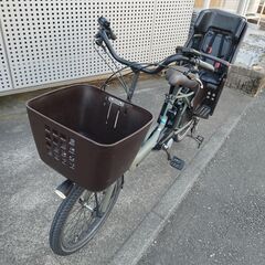 【美品】Panasonic パナソニック 電動アシスト自転車 Gyutto BE-ELAE033G ラクイック搭載 ギュット・アニーズ・EX 20型 マットオリーブ バッテリー16Ah 電動自転車 プレミアムリアチャイルドシート キーレスモデルの画像