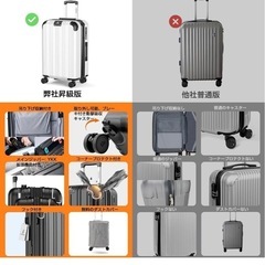 【新品未使用】スーツケース Mサイズ 60L 拡張機能＆ストッパー付き 超軽量の画像