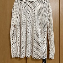 【新品】アイボリーメッシュ トップス Lの画像
