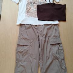 ZARA　Tシャツ＋カーゴパンツ＋新品ブラトップ　ブラック