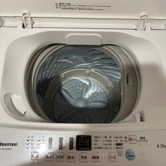 【予定者決定】ハイセンス　洗濯機　4.5kg 一人暮らしの画像