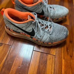 状態良好品NIKE FLYKNIT MAX グレー/オレンジ　ナ...