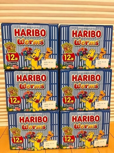 ハリボー　ワームスぐみ　(80g×12袋)×6箱