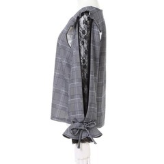 INGNI 袖割れシアー長袖トップス グレー　グレンチェックの画像