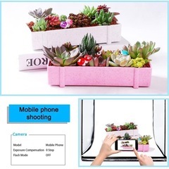 DUCLUS 撮影ボックス 60cm 撮影ブース 折りたたみ、Light Box 簡易 写真スタジオ 調光可能な120個のLEDライト、6色背景 大型商品撮影用キットの画像