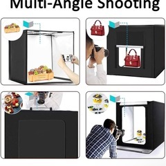 DUCLUS 撮影ボックス 60cm 撮影ブース 折りたたみ、Light Box 簡易 写真スタジオ 調光可能な120個のLEDライト、6色背景 大型商品撮影用キットの画像