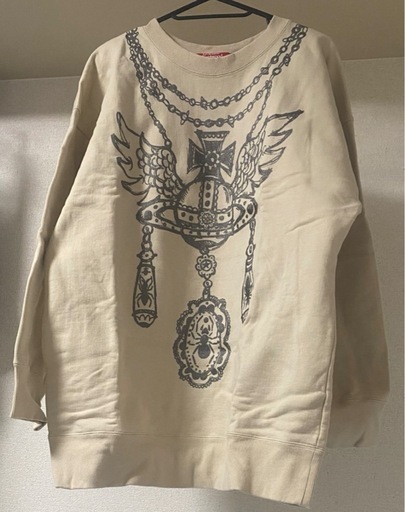 【紙袋付き】Vivienne Westwood ネックレスプリントスウェット 　ベージュ