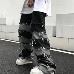 XU エックスユー パッチワークデニムパンツ ジーンズ ワイドデニム