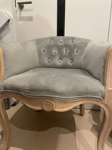 マチルドエム  アームチェア ベロア ブルーグレー