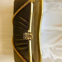 未使用ですが、保管中バック内側のみシミあり＊金糸の豪華な和装バック＆草履の画像
