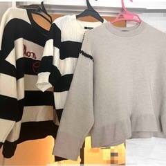 服3着　薄手の半袖ボーダー、厚手長袖ボーダー、厚手のトレー…