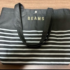 BEAMSストライプ柄エコバッグ
