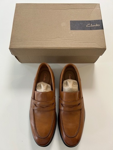 美品クラークスClarksメンズローファースリッポンシューズくつクツ革靴 レザーシューズ牛革本革