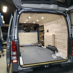 車中泊仕様　木張り仕様　制作、補助します。