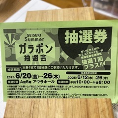 ガラポン抽選券　5枚　無料
