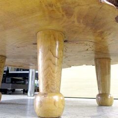 こぶ テーブル 瘤杢 天然 木製台 幅90×75cm 【足交換品格安】花台 和室 札幌市北区屯田の画像