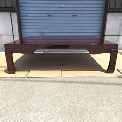 津軽塗（唐塗）バカ塗り・七々子塗・座卓・テーブル・伝統工芸・No.230801-85の画像