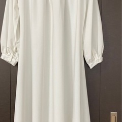 シャツワンピース　長袖　ホワイトの画像