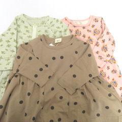 ツナギ 子供服 ベビー服 ロンパース Tシャツ 長袖 花柄 水玉...