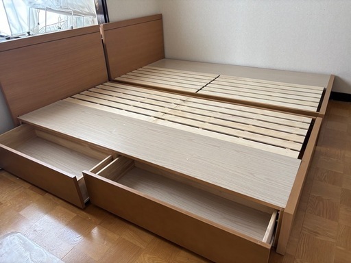 収納付きシングルベッド×2(キングサイズ)