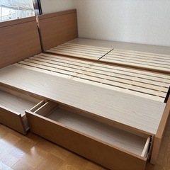 収納付きシングルベッド×2(キングサイズ)