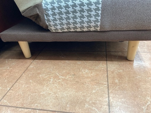 ?️大川家具?️ソファベッド?️パッチワークデザイン?️未使用品?️千鳥格子?️2182