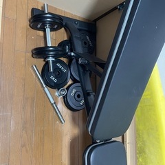 アイロテックダンベル70キロとトレーニングベンチ