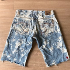 デニム生地ハーフパンツの画像