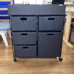 ラタン調引き出し収納チェスト【町田市再生家具】250885