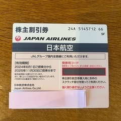 JAL（日本航空）株主優待番号 2枚の画像