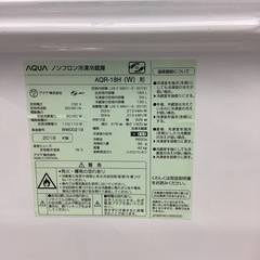 【取りに来られる方限定！！】AQUA 2018年製　2ドア冷蔵庫の画像