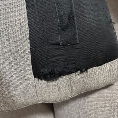 【4人掛けソファ】グレー×ブラック／軽量・カバー洗濯可／215×200cmの画像