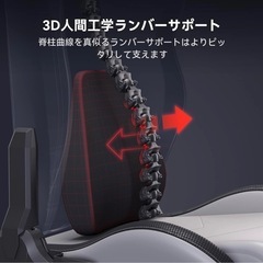 3Dランバーサポート(ゲーミングチェアの付属品)の画像