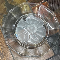 エマニュエルウンガロ クリスタルガラス 盛り皿 花柄