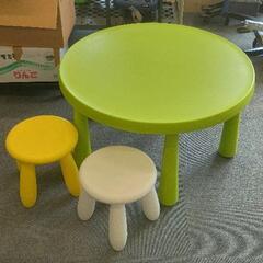 0623-122 テーブル　イス2脚セット　マンムット　IKEA