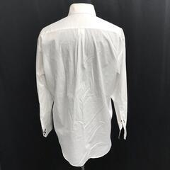 美品★Alfredo Beretta【アルフレッドベレッタ 】 長袖シャツ メンズ【L程度/白×黒/white×black】形態安定加工/ボタンダウン/Tops◆BJ022-dの画像